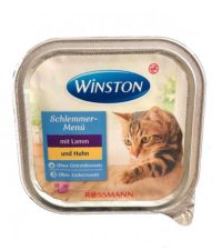 | ووم گربه وینستون با طعم گوشت مرغ و بره ۱۰۰ گرم