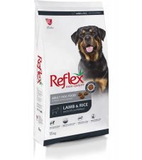 - غذای خشک سگ بالغ نژاد بزرگ رفلکس با طعم بره و برنج وزن 15 کیلوگرم