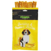 تشویقی سگ پراما Prama طعم موز و کره بادوم زمینی وزن 70 گرم
