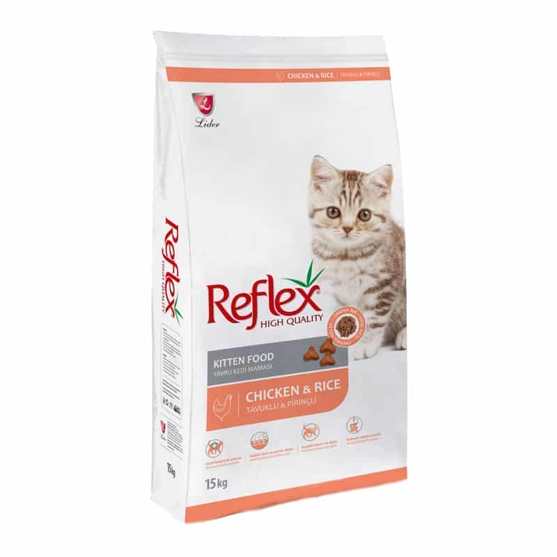 غذای خشک بچه گربه رفلکس مدل Kitten وزن 15 کیلوگرم