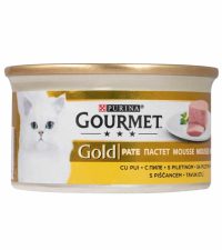 - کنسرو گربه گورمت Gourmet گلد با طعم مرغ وزن 85 گرم
