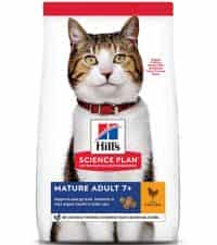 غذای خشک گربه بالغ هیلز مناسب گربه مسن بالای 7 سال مدل Mature طعم مرغ وزن 1.5 کیلوگرم
