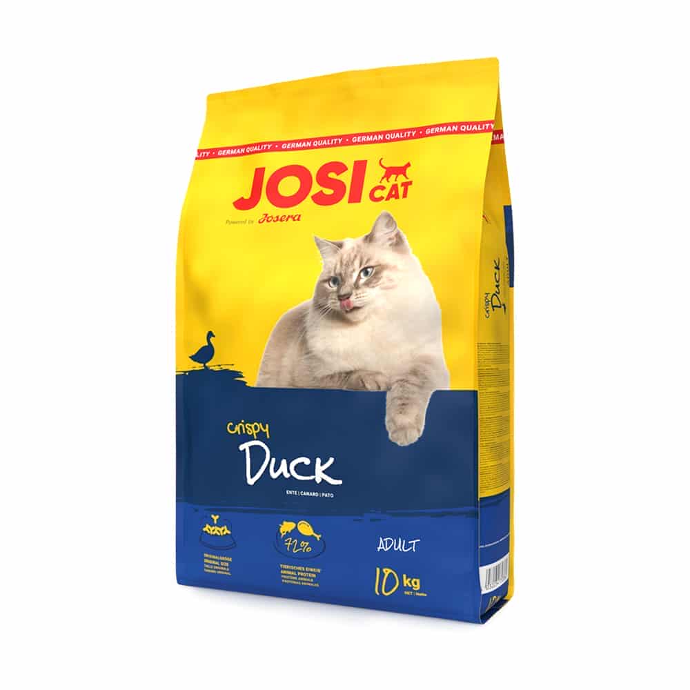 | غذای خشک گربه بالغ جوسرا مدل Josicat Crispy Duck با طعم اردک و ماهی