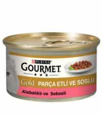 کنسرو گربه گورمت Gourmet گلد با طعم قزل آلا و سبزیجات وزن 85 گرم