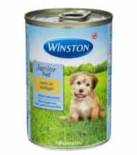 کنسرو غذای سگ جوان وینستون Winston طعم مرغ وزن 400 گرم