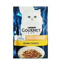 - پوچ گربه گورمت Gourmet با طعم مرغ در سس وزن ۸۵ گرم