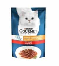 پوچ گربه گورمت Gourmet با طعم گوشت گوساله در سس وزن ۸۵ گرم