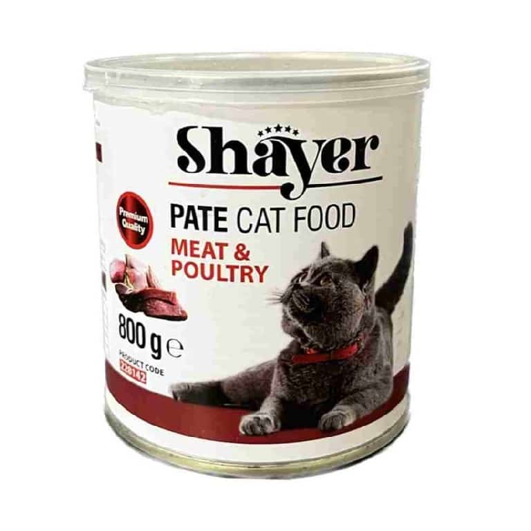 | کنسرو غذای گربه شایر طعم گوشت و ماکیان وزن 800 گرم