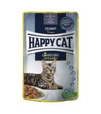 راهنمای انتخاب سگ یا گربه | پوچ گربه هپی کت Happy Cat با طعم مرغ مدل Culinary Farm Poultry وزن 85 گرم