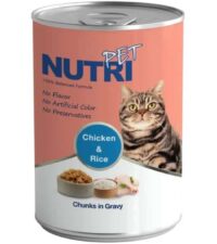 گربه - کنسرو غذای گربه نوتری پت Nutri Pet طعم مرغ و برنج وزن 425 گرم