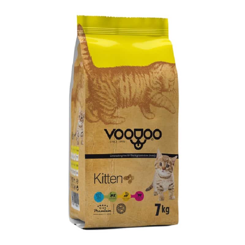 | غذای خشک بچه گربه Kitten مدل کیتن برند وودو VooDoo فله وزن 1 کیلوگرم