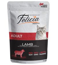 | پوچ گربه بالغ فلیسیا Felicia طعم بره وزن 85 گرم