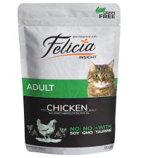 | پوچ گربه بالغ فلیسیا Felicia طعم مرغ وزن 85 گرم