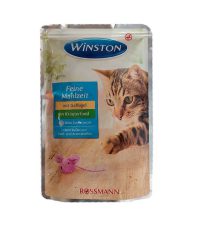 غذا - پوچ گربه وینستون Winston طعم مرغ در سس سبزیجات وزن 100 گرم