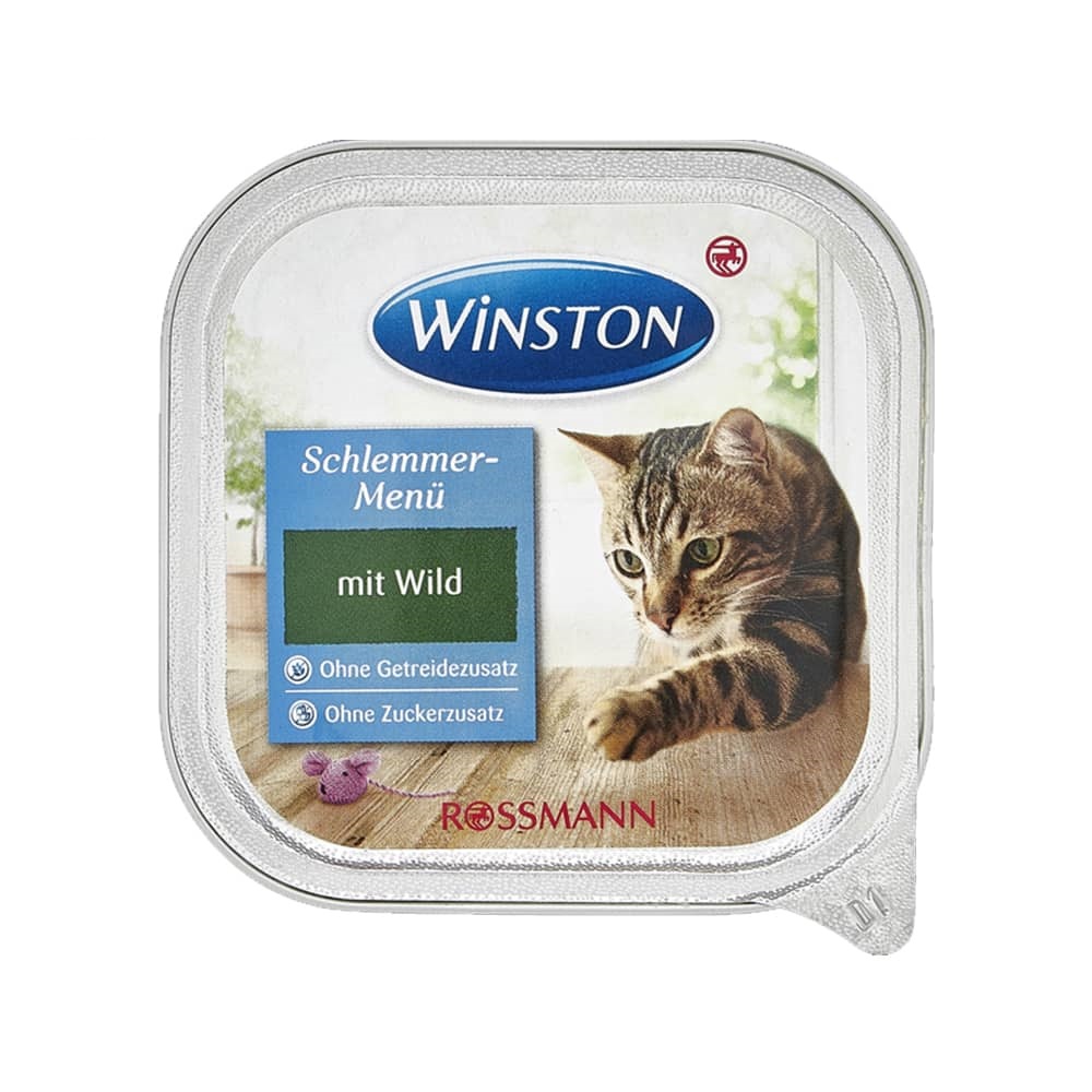 گربه ها عاشق چه غذایی هستند - ووم گربه وینستون Winston با طعم گوشت شکار وزن 100 گرم