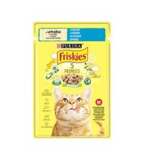 ظرف خاک گربه - پوچ گربه فریسکیز Friskies با طعم ماهی وزن 85 گرم