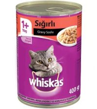 - کنسرو گربه ویسکاس (Whiskas) با طعم گوشت وزن 400 گرم