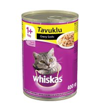 - کنسرو گربه ویسکاس (Whiskas) با طعم مرغ وزن 400 گرم