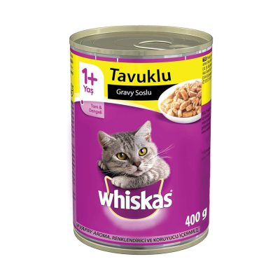 - کنسرو گربه ویسکاس (Whiskas) با طعم مرغ وزن 400 گرم