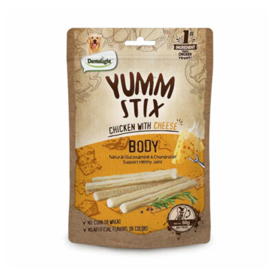 تشویقی سگ یام استیکس دنتالایت Yumm Stix با طعم مرغ و پنیر وزن 50 گرم