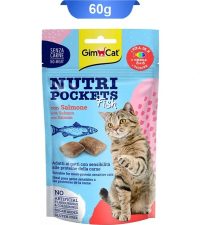 - تشویقی گربه جیم کت مدل Nutri Pockets طعم ماهی سالمون وزن ۶۰ گرم