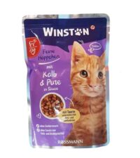 - پوچ گربه وینستون طعم گوشت گوساله و بوقلمون 100 گرم (بسته بندی جدید)