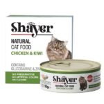 - کنسرو غذای گربه شایر مدل نچرال طعم مرغ و کیوی وزن 11۰ گرم