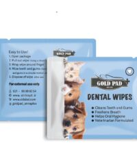 - پد مرطوب (دستمال) ساشه ای مخصوص دندان حیوانات گلدپد – 100 عددی