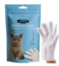 - دستمال مرطوب دستکشی سگ و گربه گلد پد با رایحه پودر بچه 5 عددی