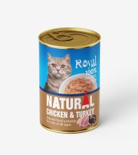 - کنسرو گربه رویال کوکو نچرال با طعم مرغ و بوقلمون وزن ۳۸۰ گرم