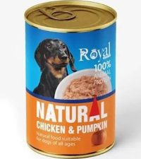 - کنسرو نچرال سگ رویال کوکو با طعم مرغ و کدو تنبل Royal coco وزن ۳۸۰ گرم